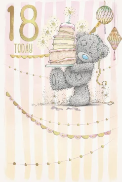 Me to You Tatty Teddy Cute 18th Birthday Card, Bear With Cake