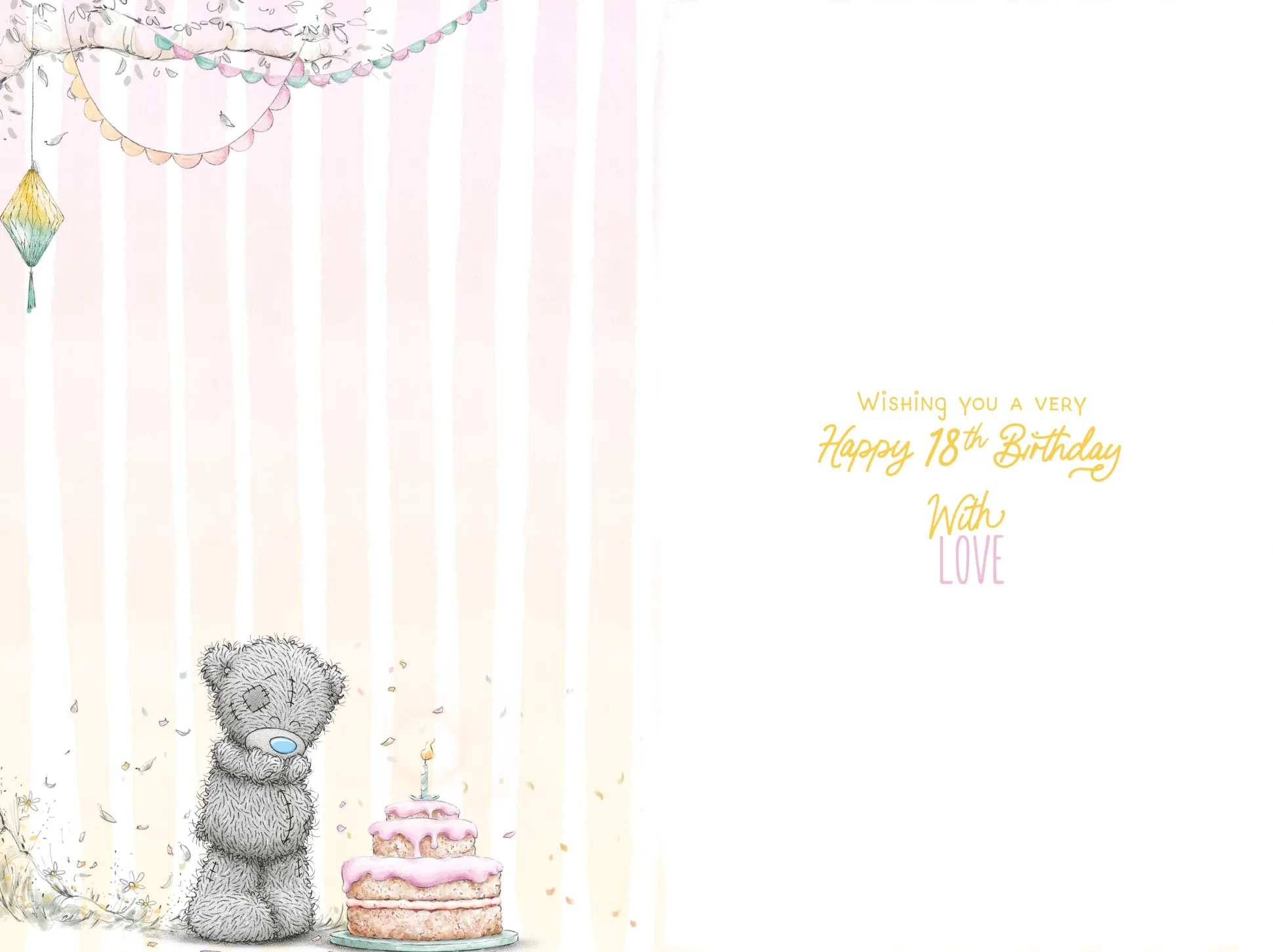 Me to You Tatty Teddy Cute 18th Birthday Card, Bear With Cake