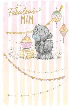 Me to You Tatty Teddy Cute Birthday Card For A Fabulous Mam - Official Collection