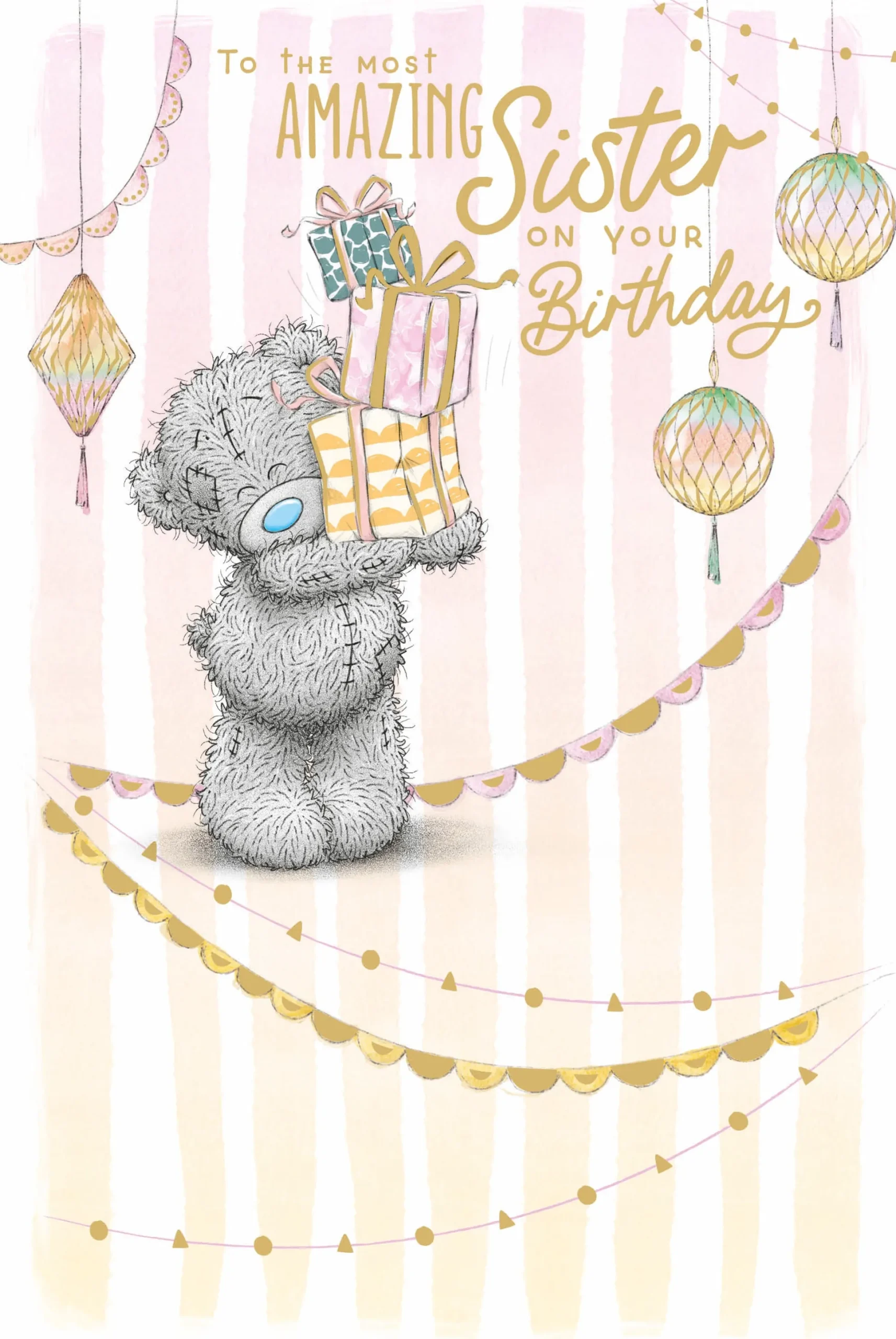 Me to You Tatty Teddy Cute Birthday Card To The Most Amazing Sister - Official Collection