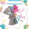 Me to You Tatty Teddy 3D Luxury Keepsake Birthday Card, Just For You 6 x 6" - Official Collection