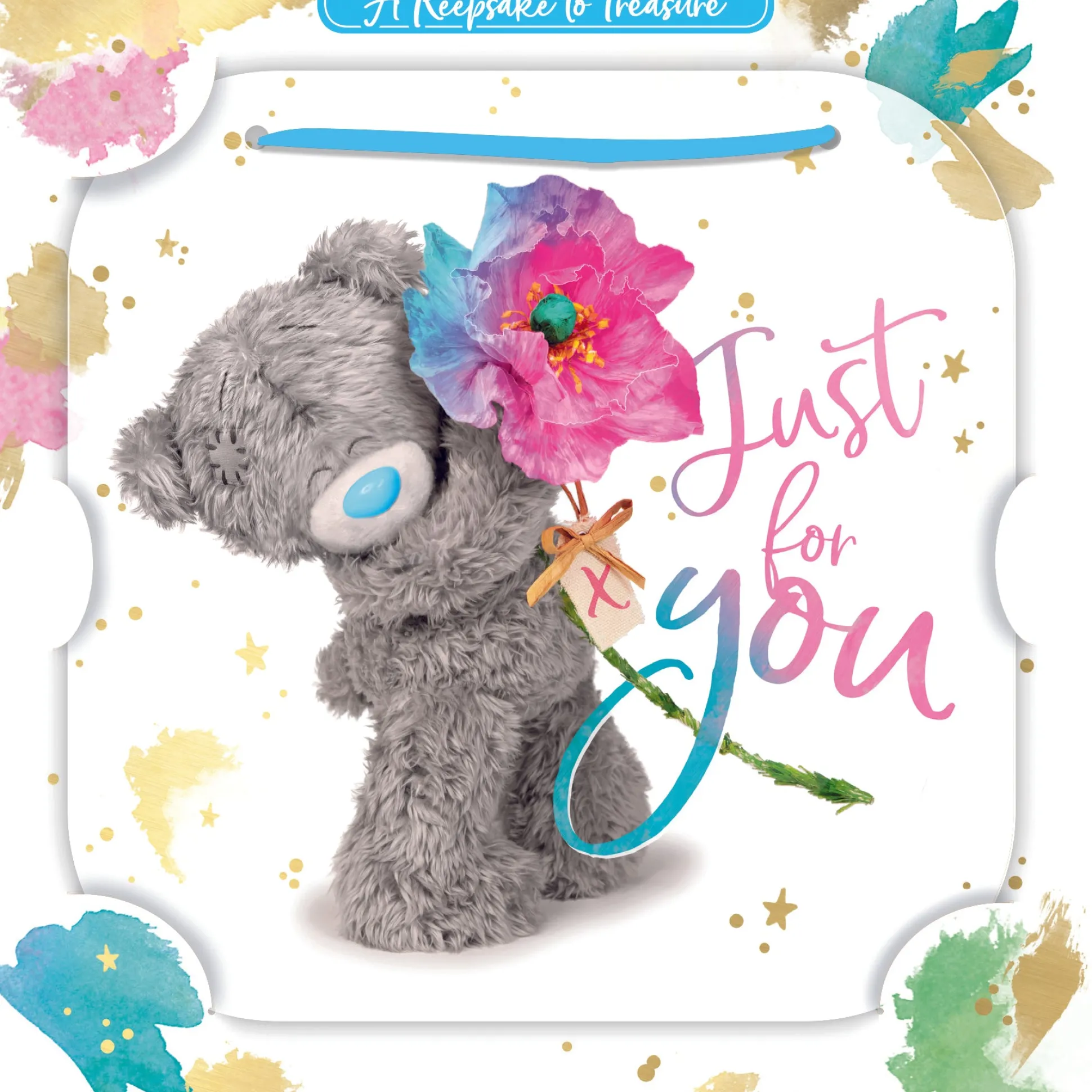 Me to You Tatty Teddy 3D Luxury Keepsake Birthday Card, Just For You 6 x 6" - Official Collection