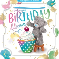 Me to You Tatty Teddy 3D Luxury Cherry And Cupcake Keepsake Birthday Card 6 x 6" -