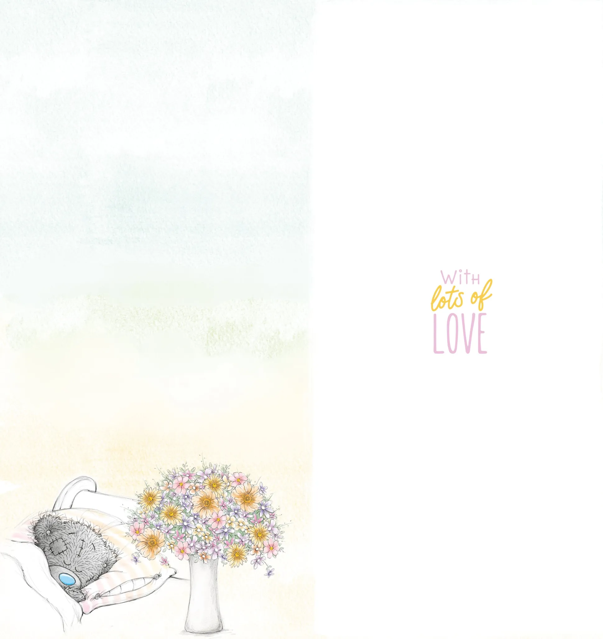 Me to You Tatty Teddy Get Well In Hospital Cute Card - 4 x 8"