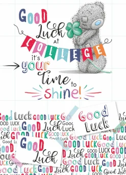 Me To You Tatty Teddy Good Luck At College Greeting Card 5x7ins - Official Collection
