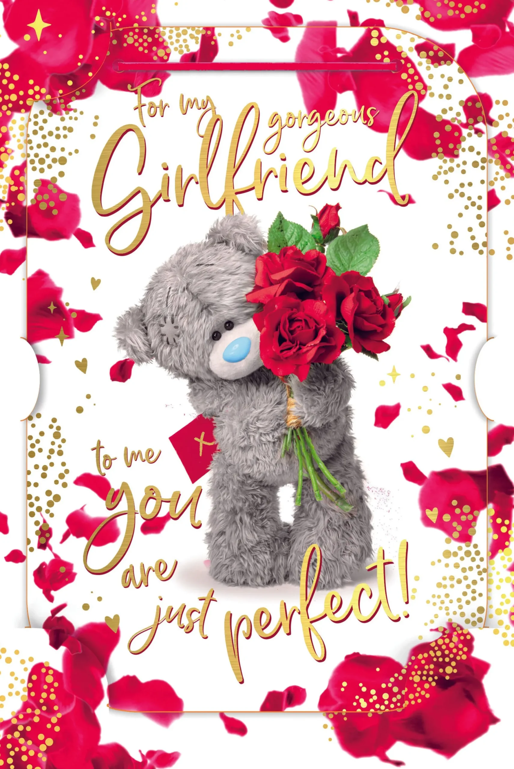Me to You Tatty Teddy Gorgeous Girlfriend 3D Keepsake Birthday Greeting Card 6x6ins -