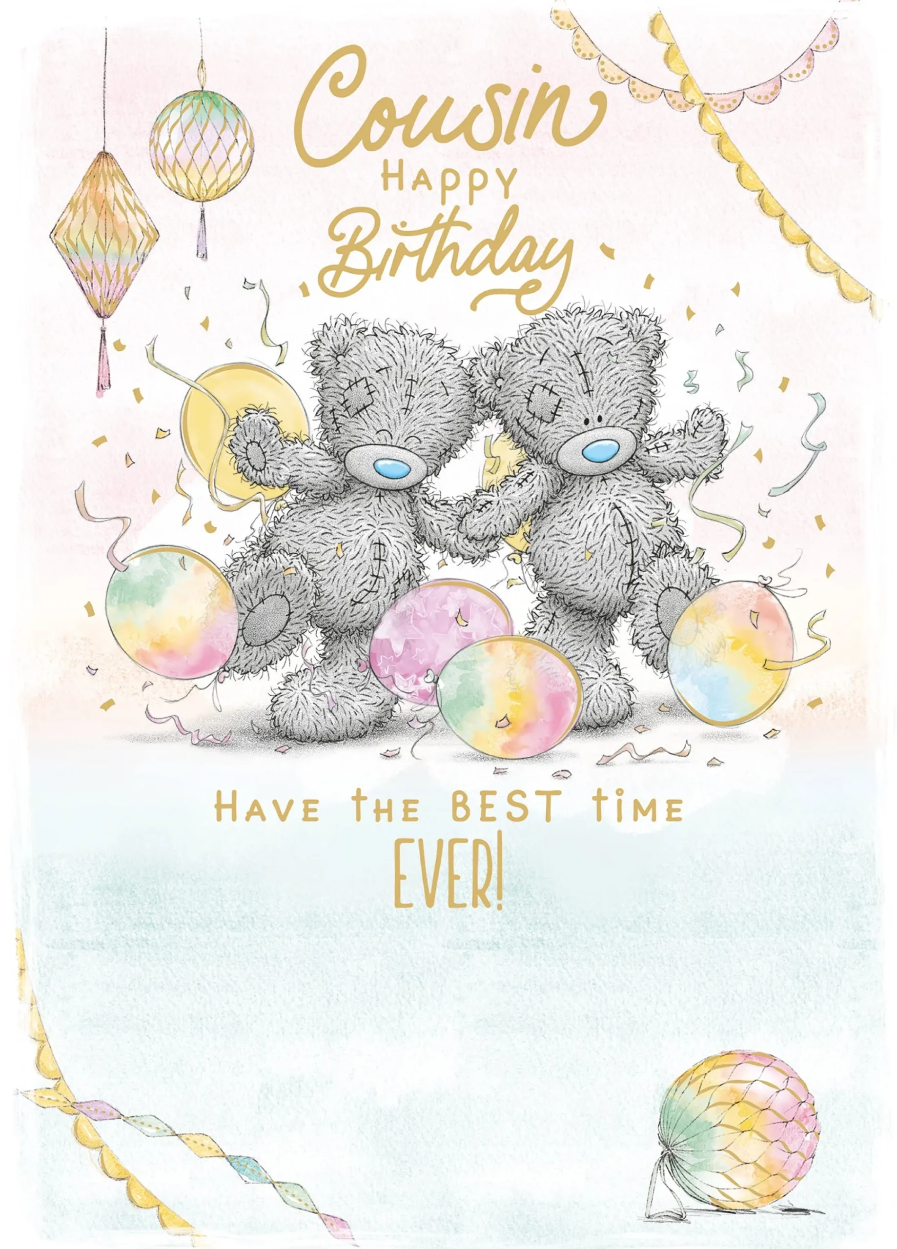 Me to You Tatty Teddy Happy Birthday Cousin Cute Greetings Card - Official Collection