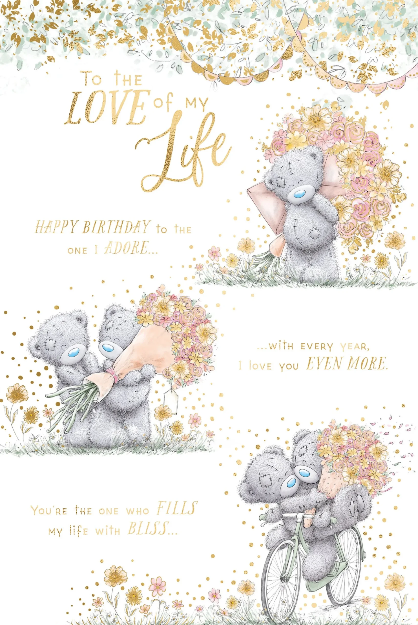 Me to You Tatty Teddy Happy Birthday To The Love Of My Life Greeting Card 6x9ins