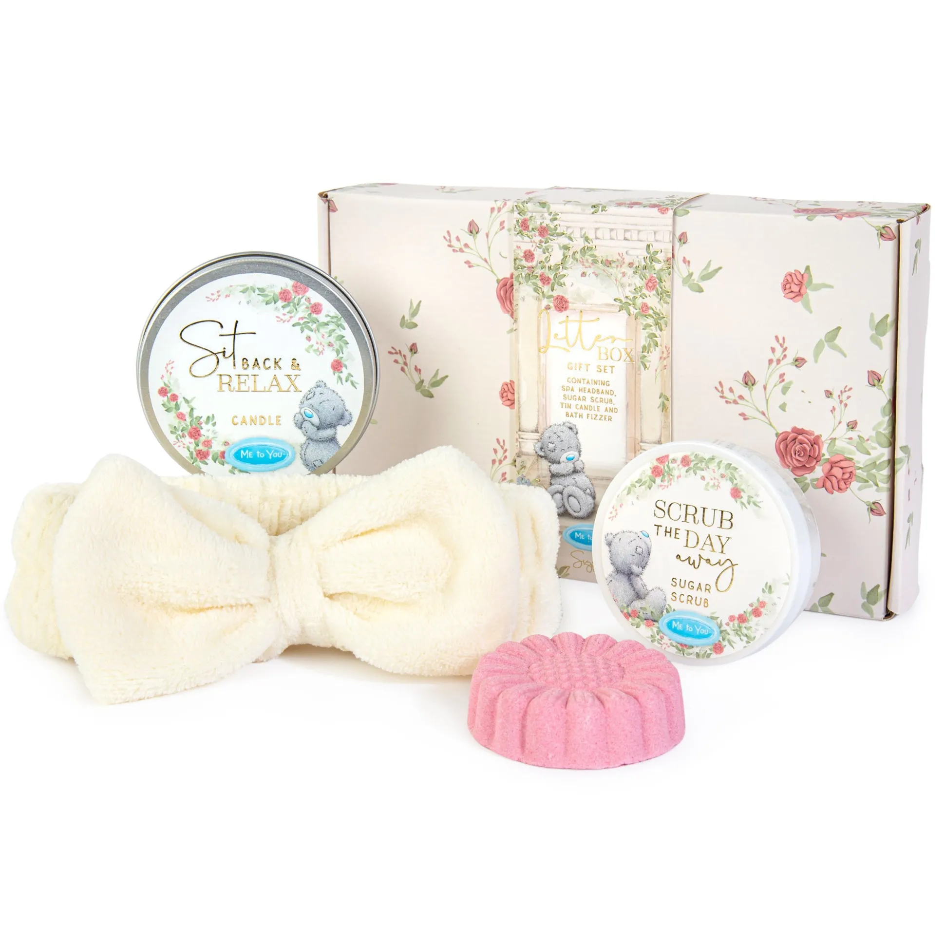 Me to You Tatty Teddy Letterbox Gift Set For Relaxation Includes Candle, Bath Bomb, Eyemask and Pin Badge - Signature Collection