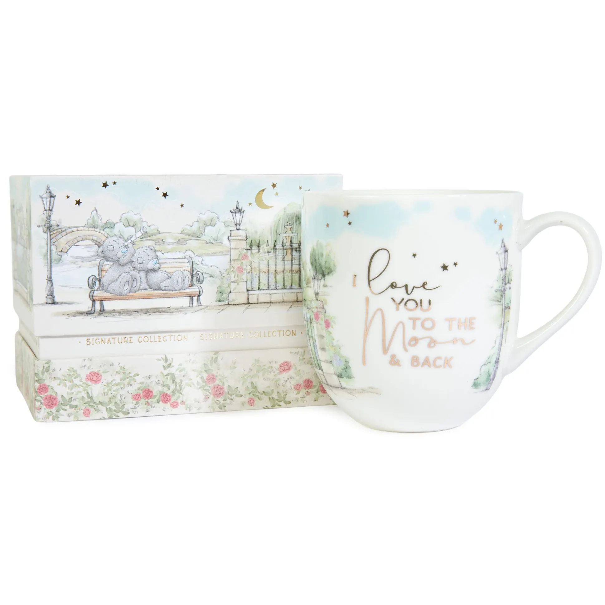 Me to You Tatty Teddy Luxury New Bone China 'Moon And Back' Mug For A Loved One - Presented In Foil Inlaid Gift Box - Signature Collection