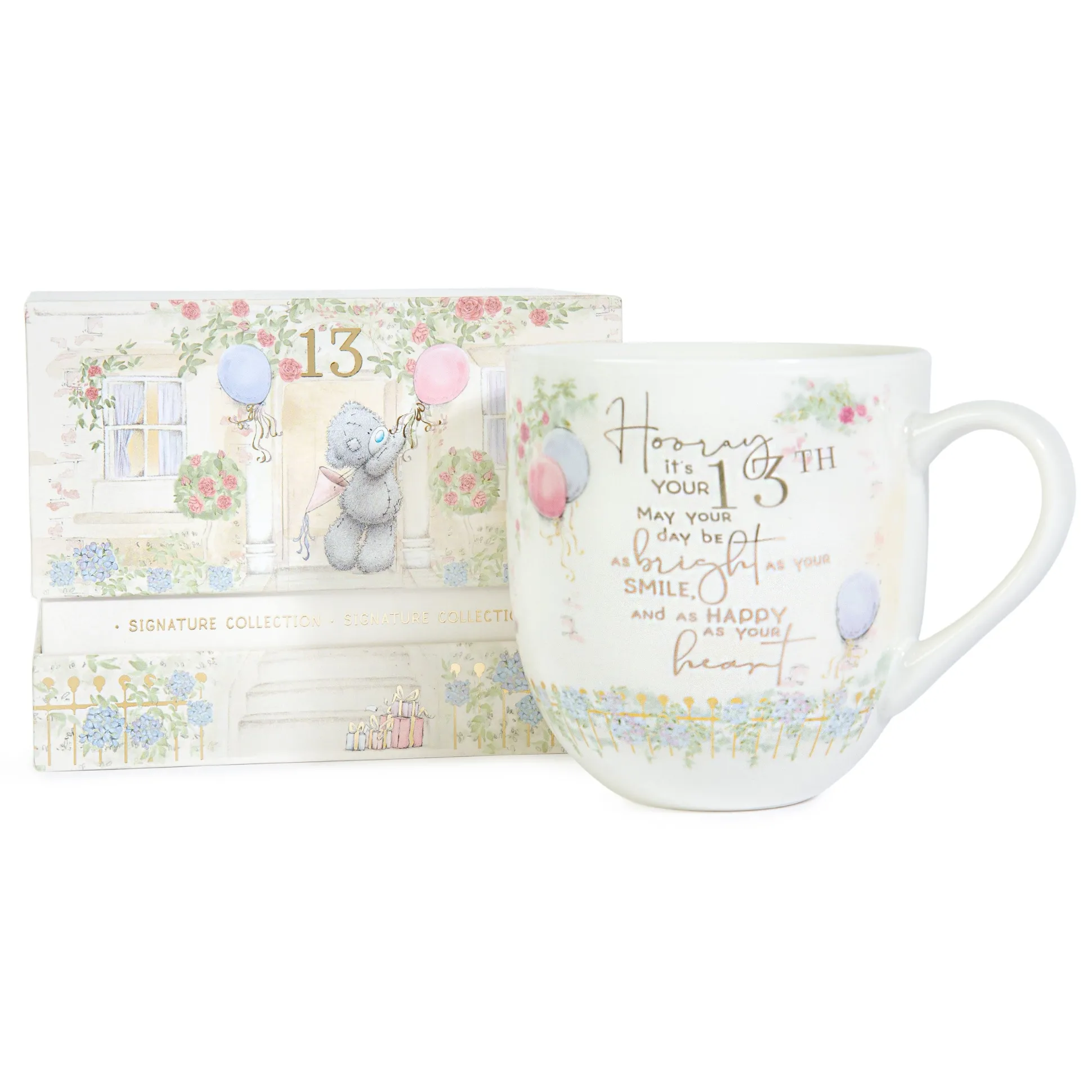 Me to You Tatty Teddy Luxury New Bone China Mug In Foil Inlaid Box 13th Birthday Gift