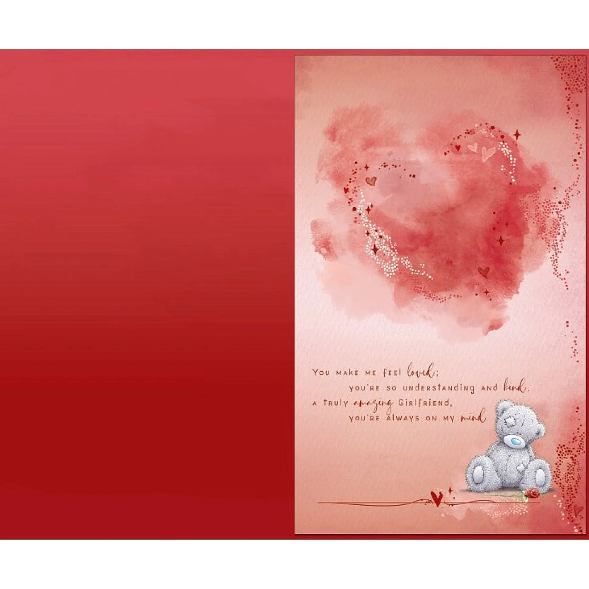 Me to You Tatty Teddy Luxury Hand Made Valentine's Day Card 'To my Lovely Girlfriend' 7 x 11"