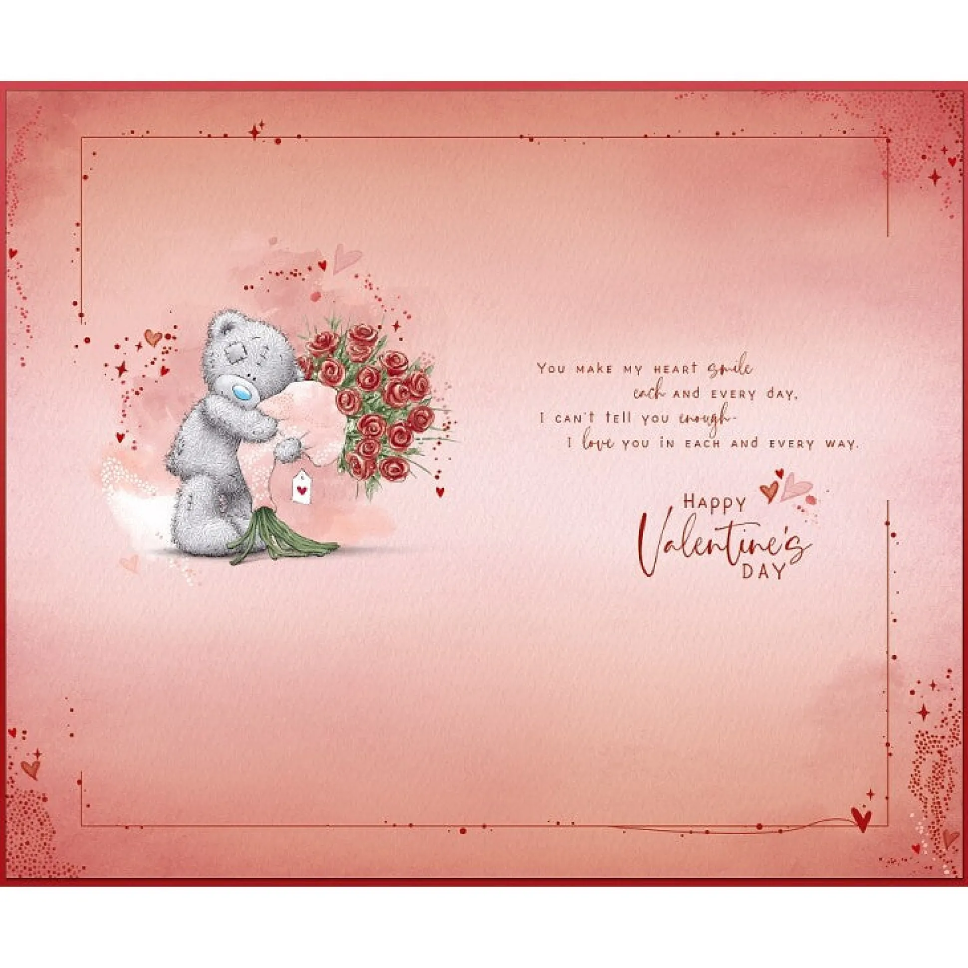 Me to You Tatty Teddy Luxury Hand Made Valentine's Day Card 'To my Lovely Girlfriend' 7 x 11"