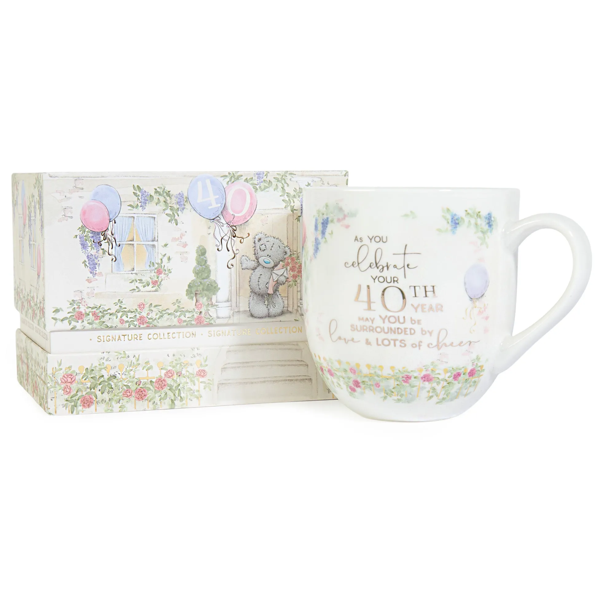 Me to You Tatty Teddy Luxury New Bone China Mug In Foil Inlaid Box 40th Birthday Gift