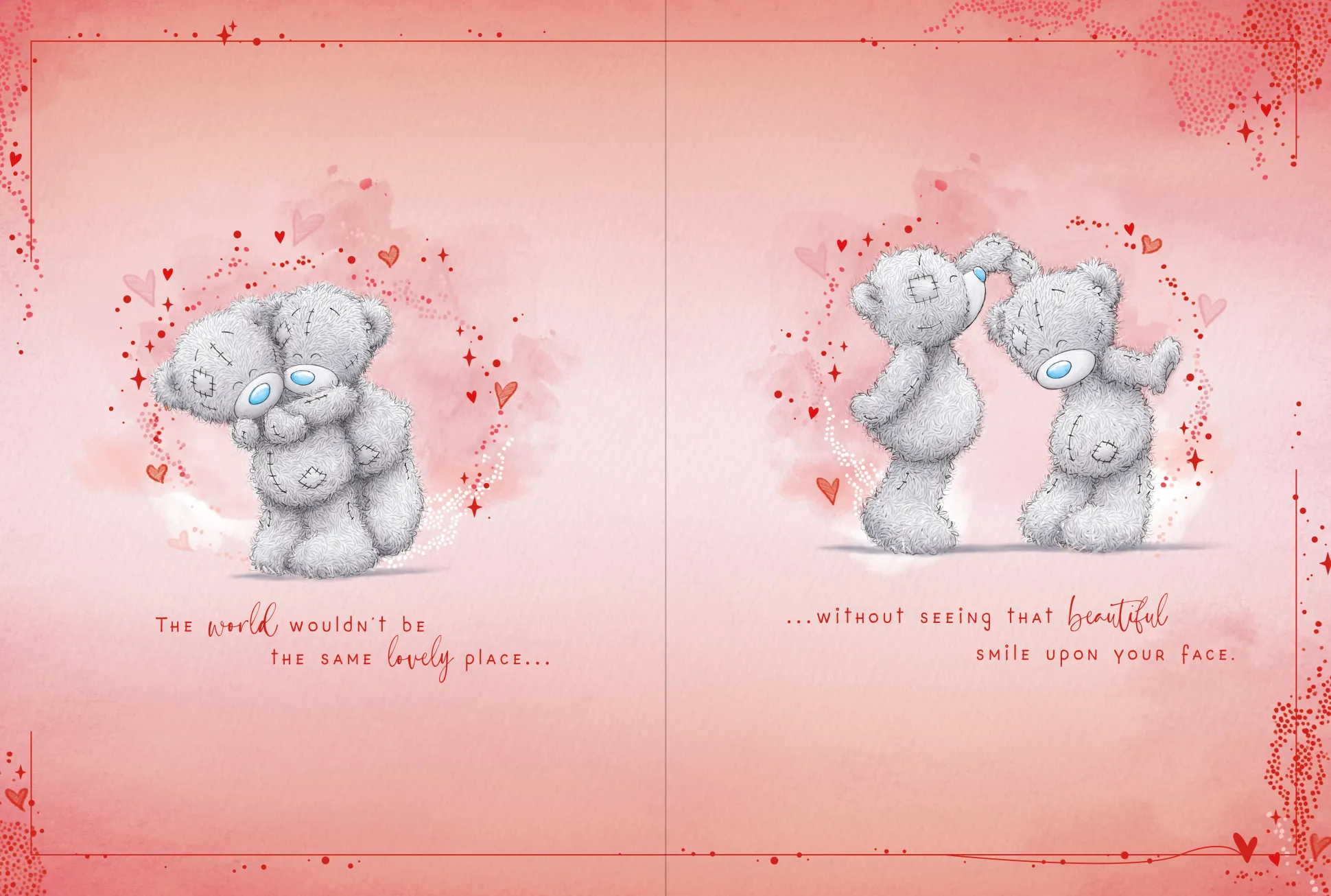 Me to You Tatty Teddy Luxury Boxed Birthday Greeting Card To The One I Love Bears On A Bench 12x9ins -