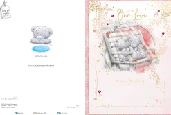 Me to You Tatty Teddy Luxury Boxed Birthday Greeting Card To The One I Love Bears On A Bench 12x9ins -
