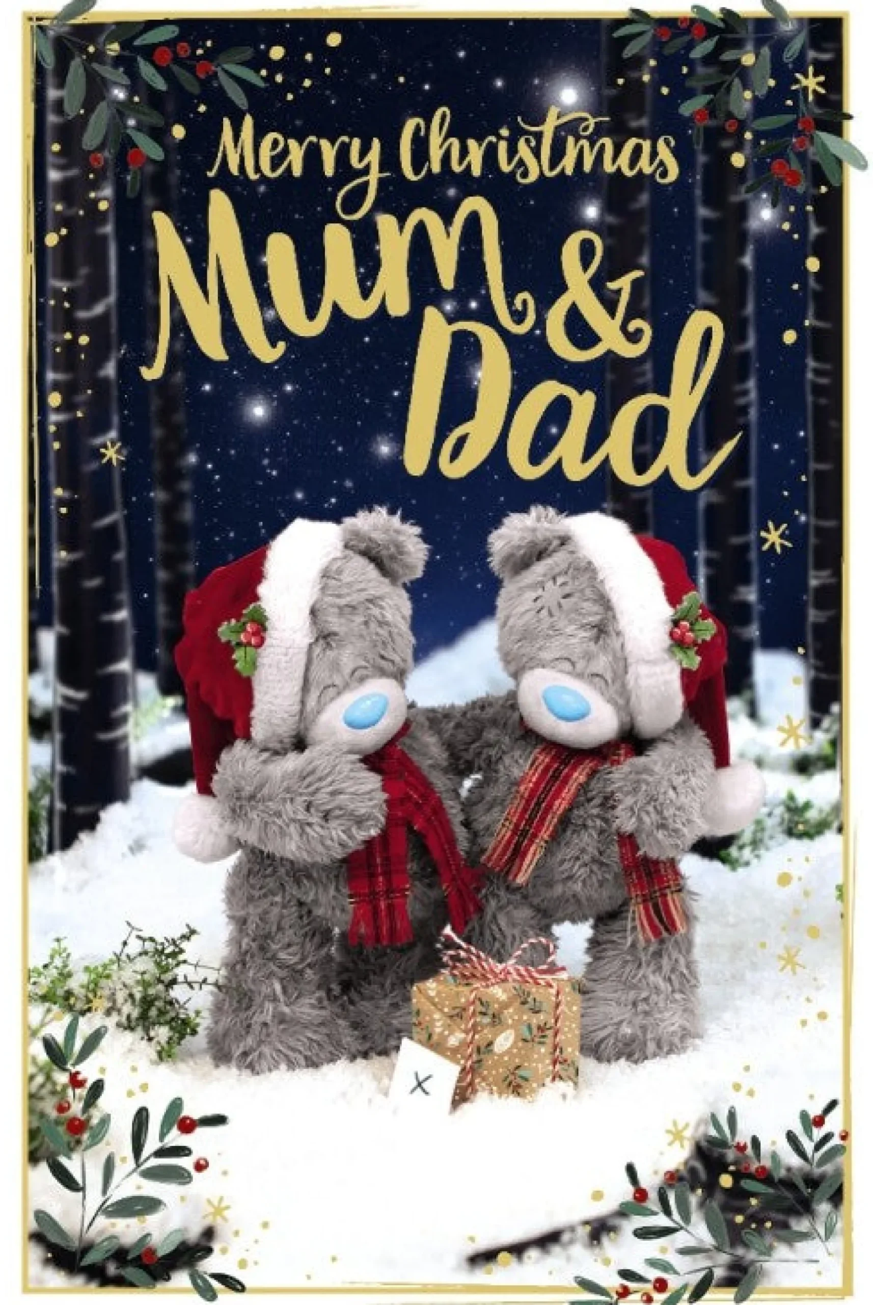 Me to You Tatty Teddy 'Merry Christmas Mum and Dad' 3D Christmas Card