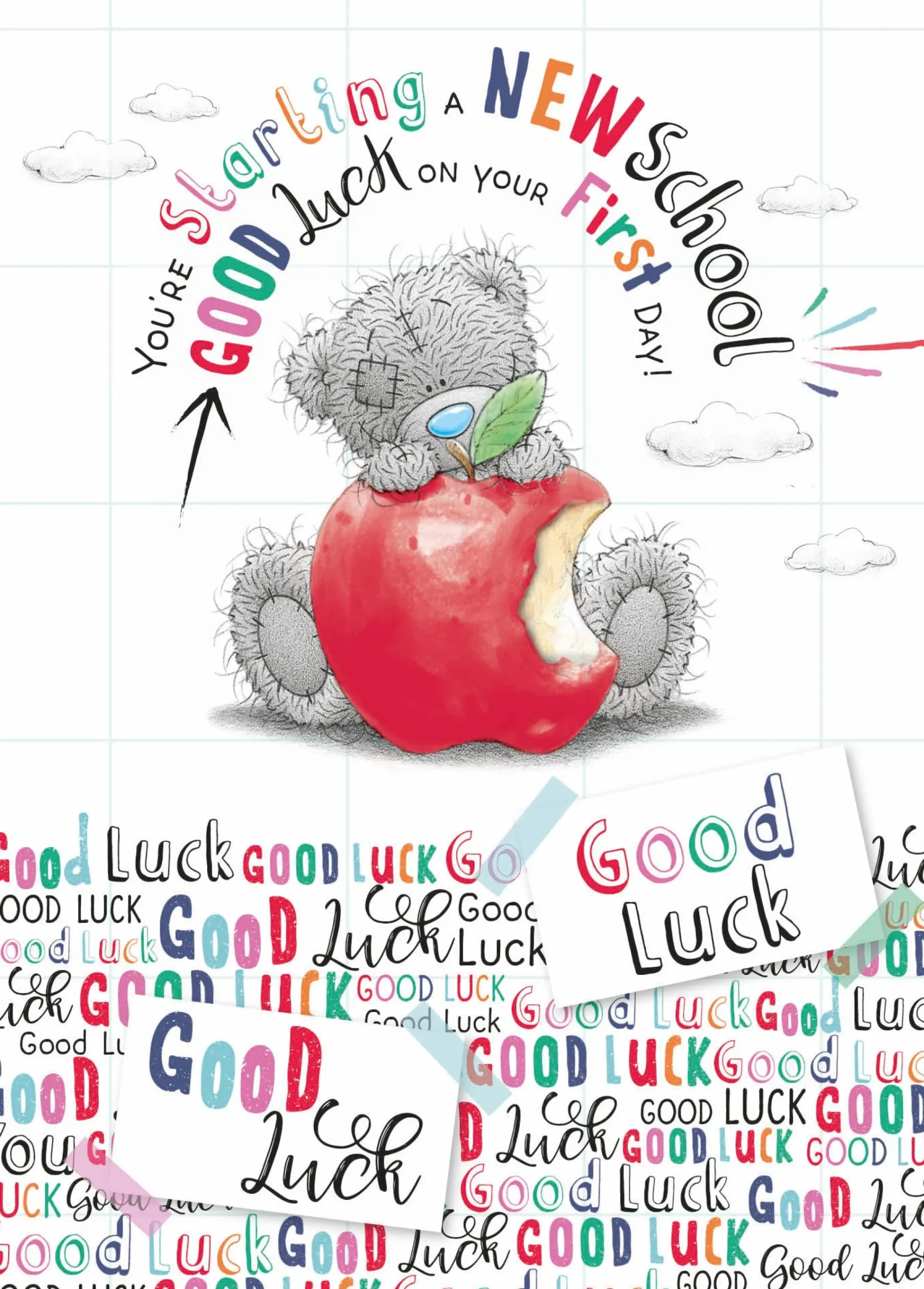 Me To You Tatty Teddy 'Off to Big School' Greeting Card 5x7ins - Official Collection