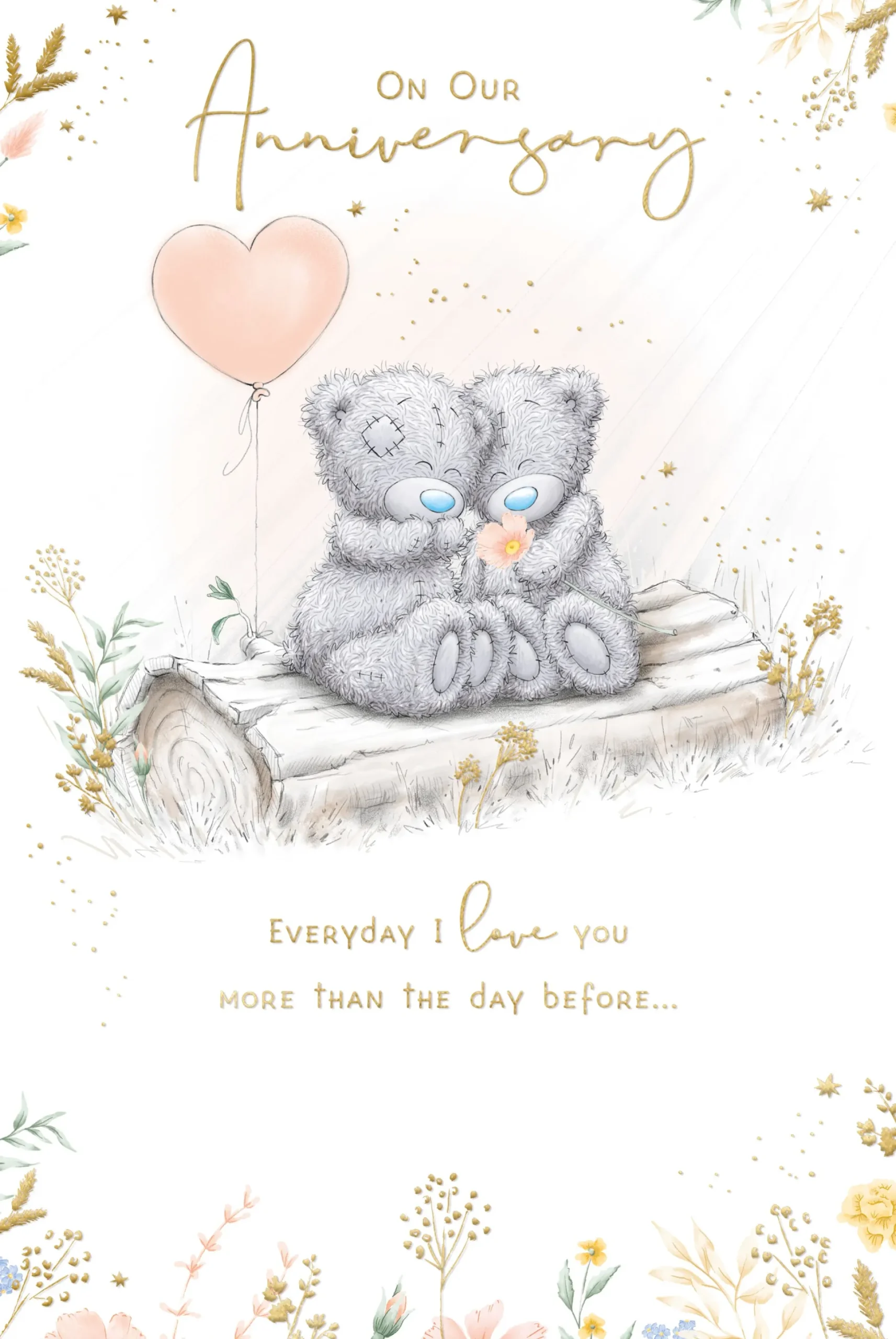 Me to You Tatty Teddy On Our Anniversary Card 6 x 9 Inches (15 x 22 Cms)