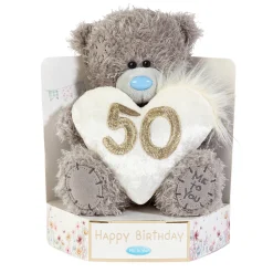 Me to You Tatty Teddy Plush 15cm-High 50th Birthday Bear On Luxury Gift Plinth