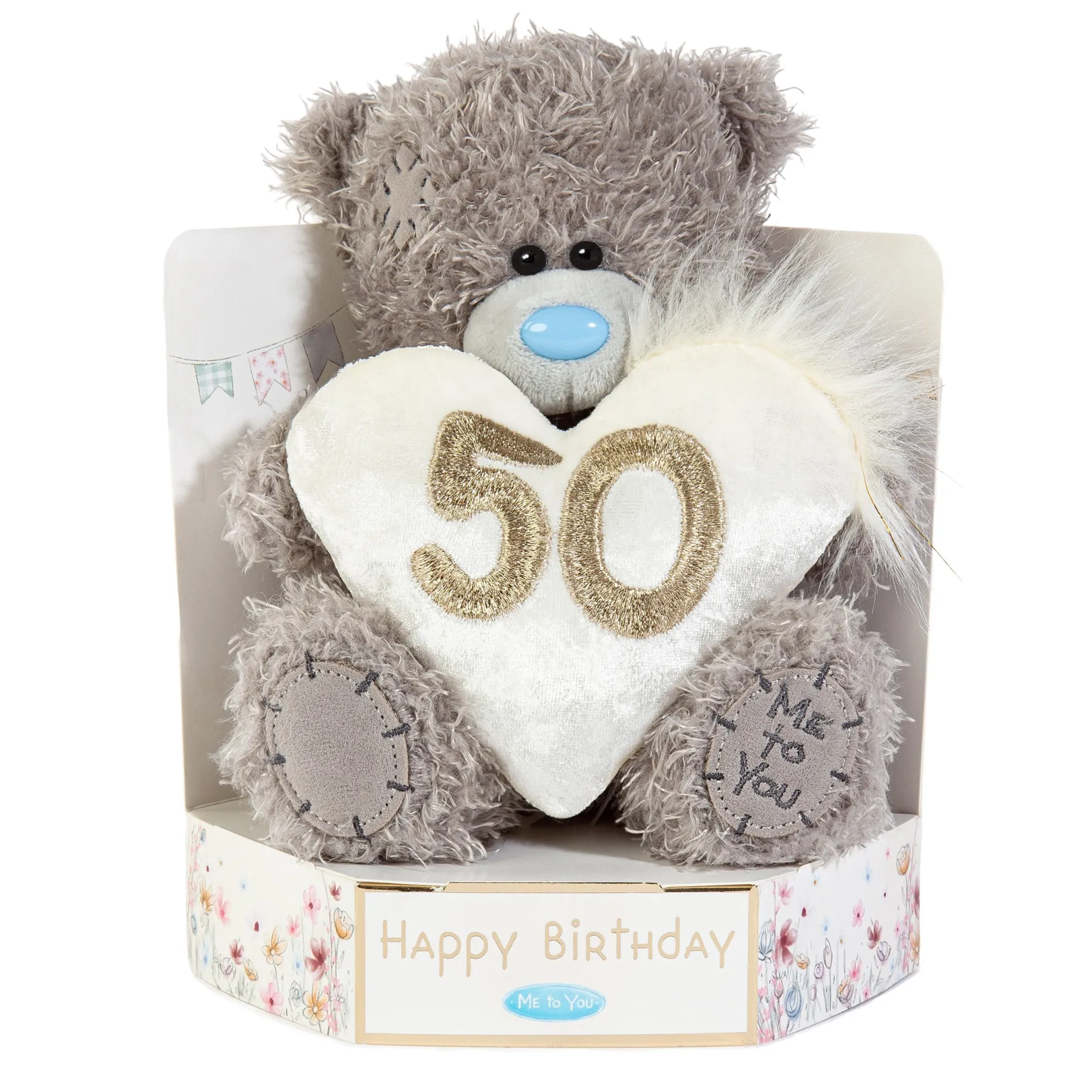 Me to You Tatty Teddy Plush 15cm-High 50th Birthday Bear On Luxury Gift Plinth