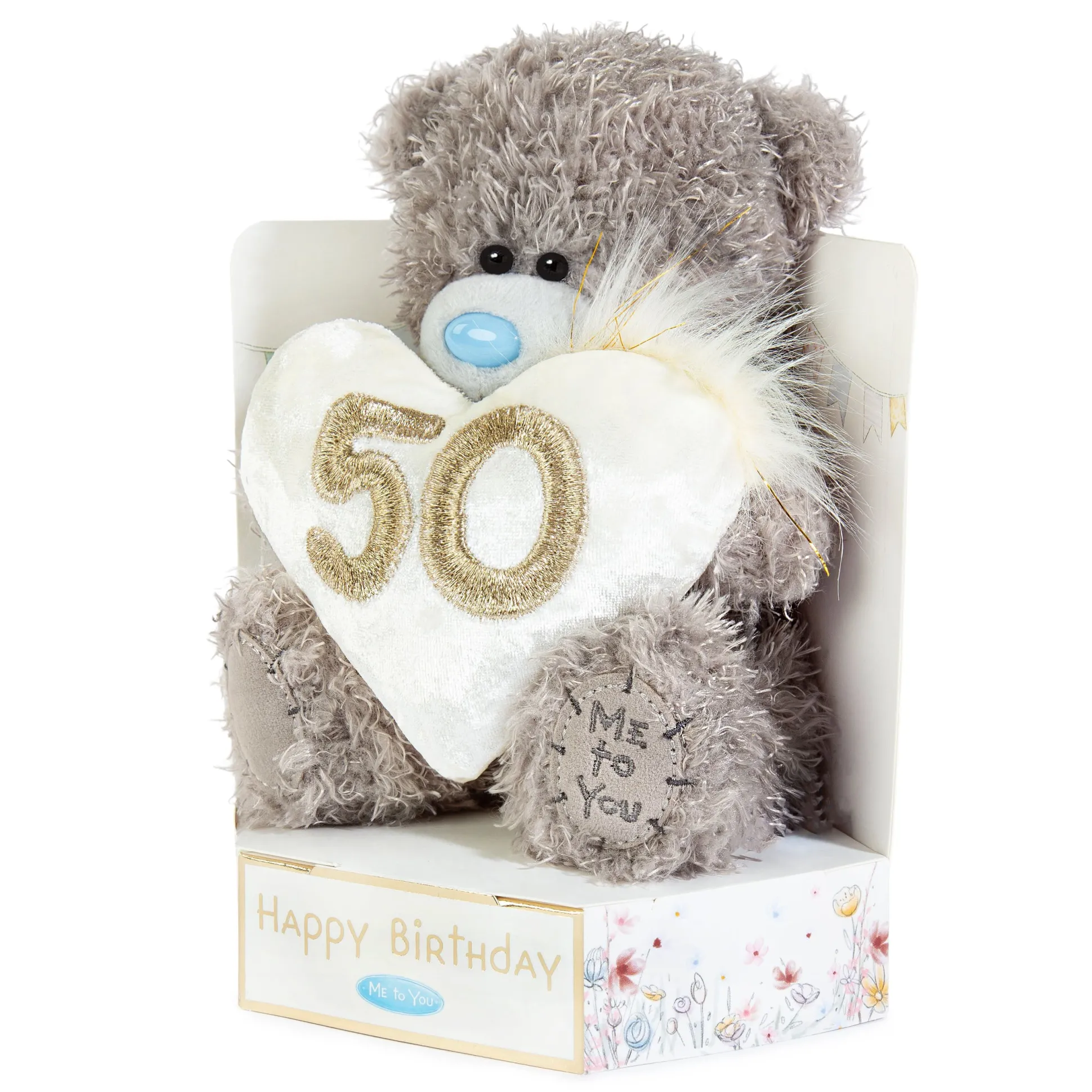 Me to You Tatty Teddy Plush 15cm-High 50th Birthday Bear On Luxury Gift Plinth