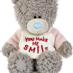 Me to You Tatty Teddy Plush 10cm-High Bear Wearing Cute 'You Make Me Smile' T-Shirt - Official Collection