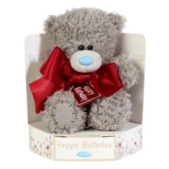 Me to You Tatty Teddy Plush 15cm-High Birthday Bear With Satin Bow On Luxury Gift Plinth - Official Collection