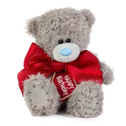 Me to You Tatty Teddy Plush 15cm-High Birthday Bear With Satin Bow On Luxury Gift Plinth - Official Collection