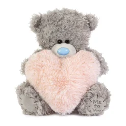 Me to You Tatty Teddy Plush 15cm-High 'With Love' Bear Holding Fluffy Heart On Luxury Gift Plinth - Official Collection