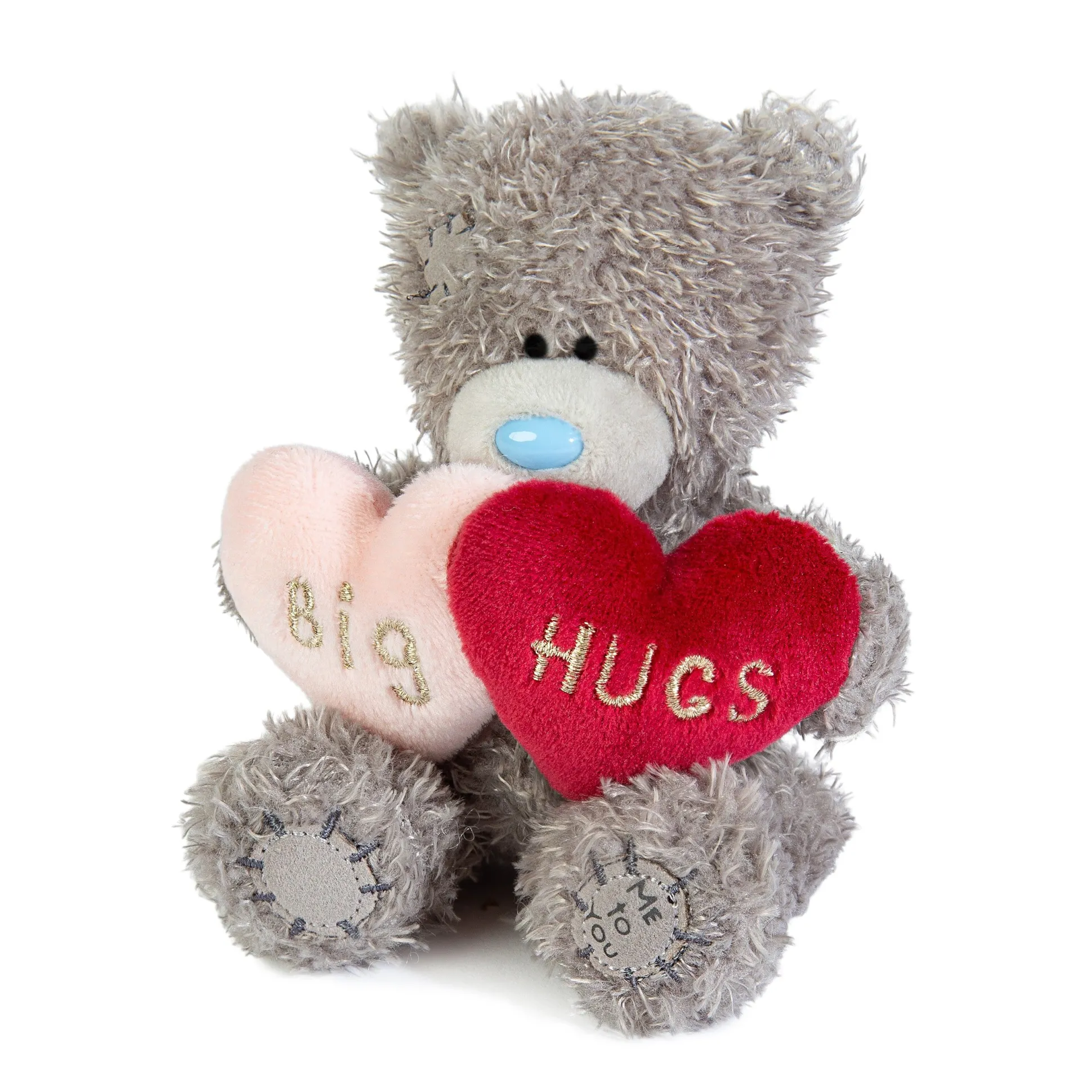 Me to You Tatty Teddy Plush 10cm-High Big Hugs Bear With Padded Faux Fur Hearts