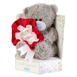 Me to You Tatty Teddy Plush 15cm-High Bear With Best Friend Rosette On Luxury Gift Plinth - Official Collection