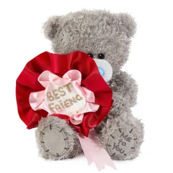 Me to You Tatty Teddy Plush 15cm-High Bear With Best Friend Rosette On Luxury Gift Plinth - Official Collection