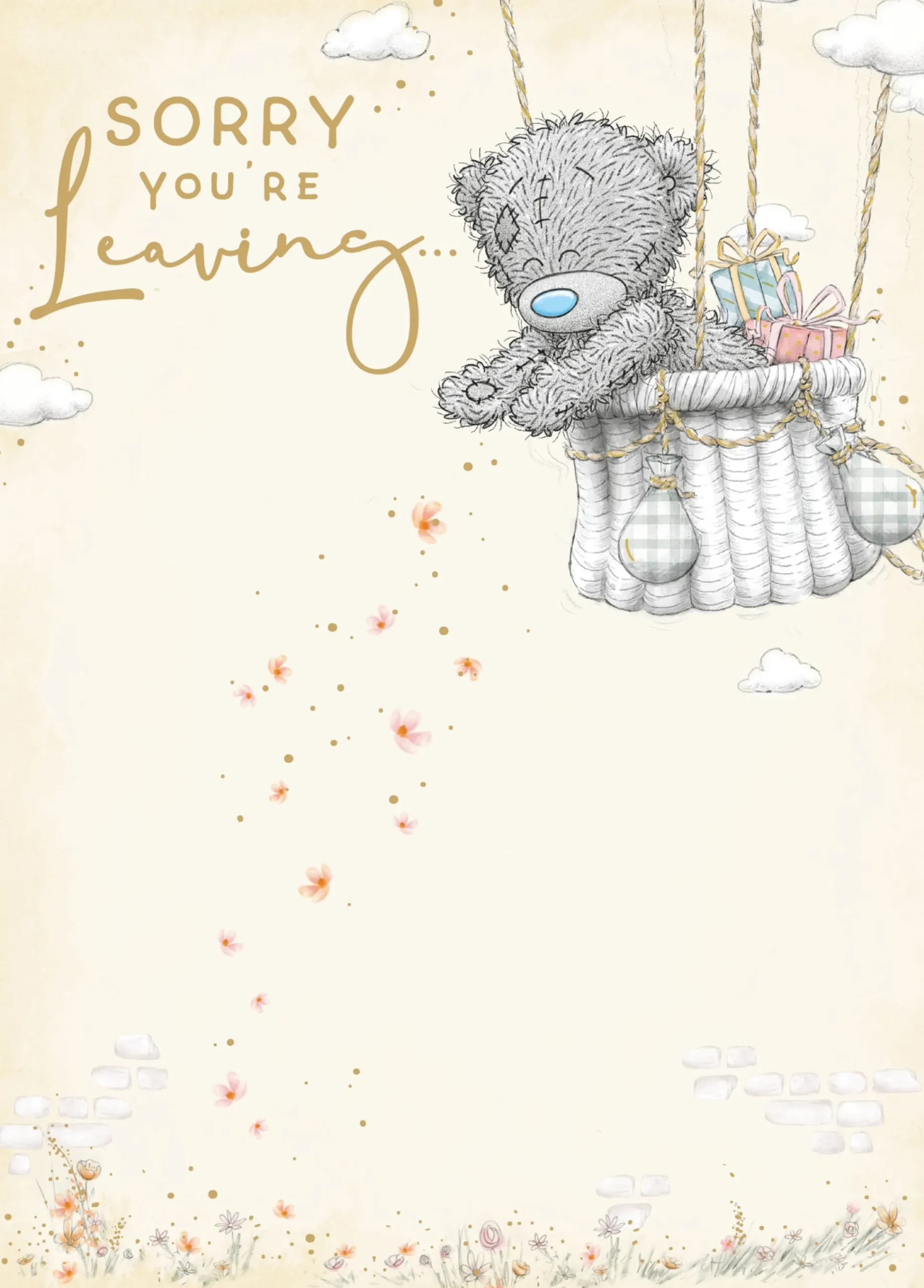 Me to You Tatty Teddy Sorry You're Leaving Greeting Card 5 x 7 Inches (12 x 17 Cms) - Official Collection