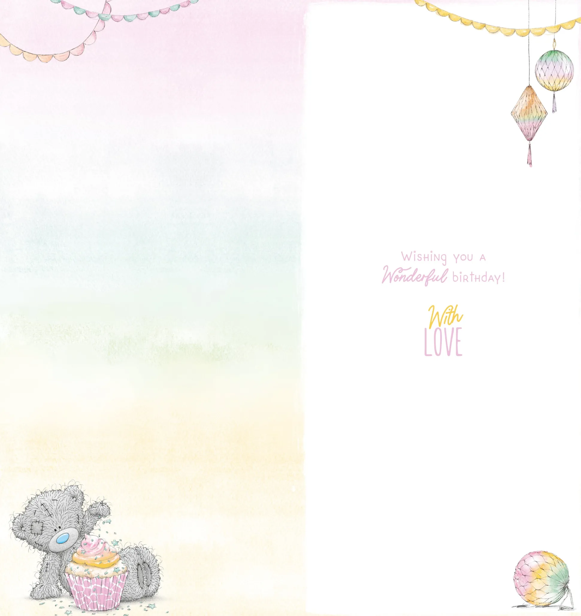 Me to You Tatty Teddy Special Friend With Cupcake Birthday Greeting Card 4x8ins - Official Collection