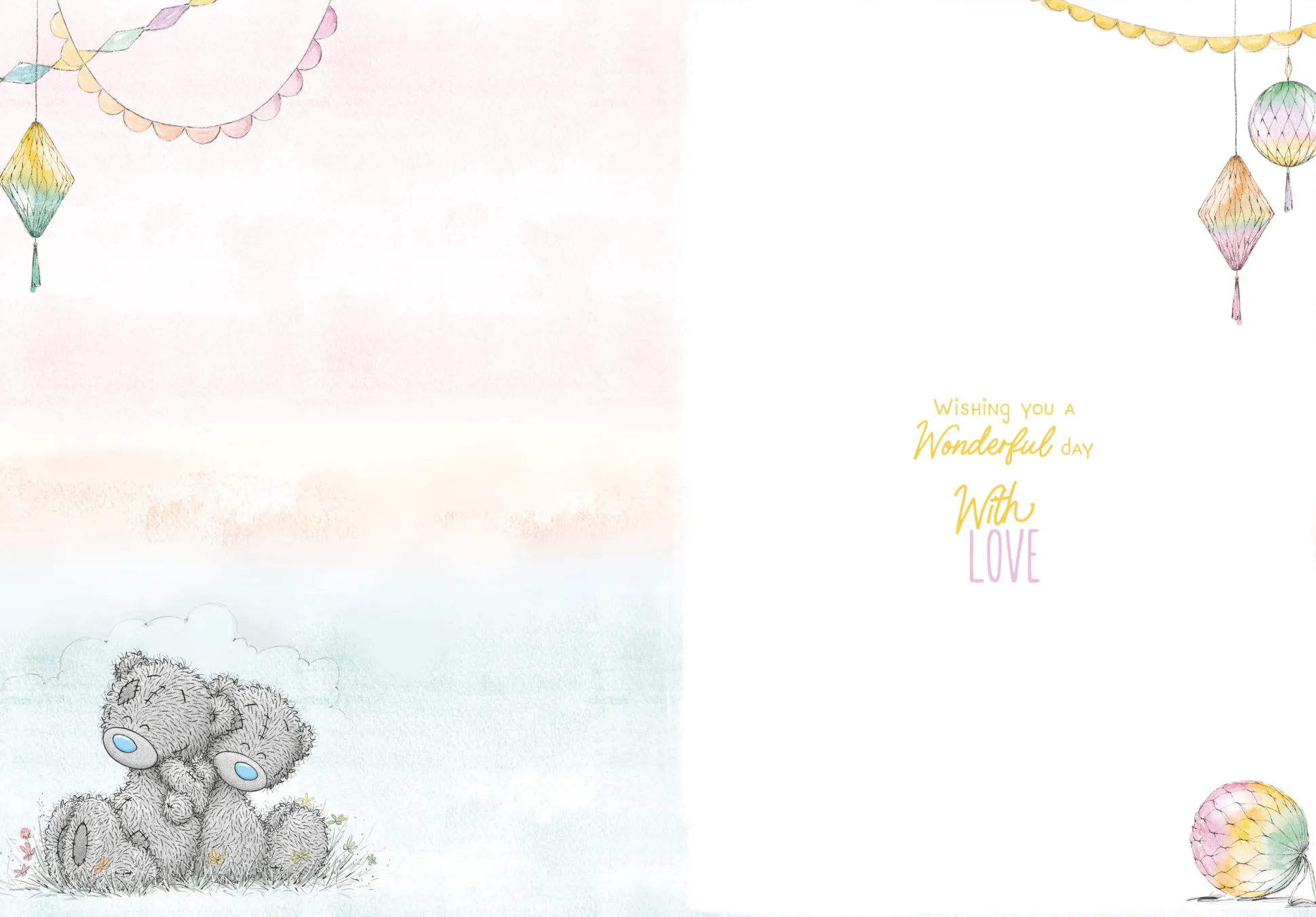 Me to You Tatty Teddy Special Friend With Lanterns Birthday Greeting Card 5x7ins -