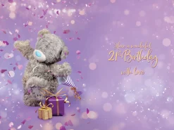 Me To You Tatty Teddy 21st Birthday Card 3D Lenticular Design 6 x 9