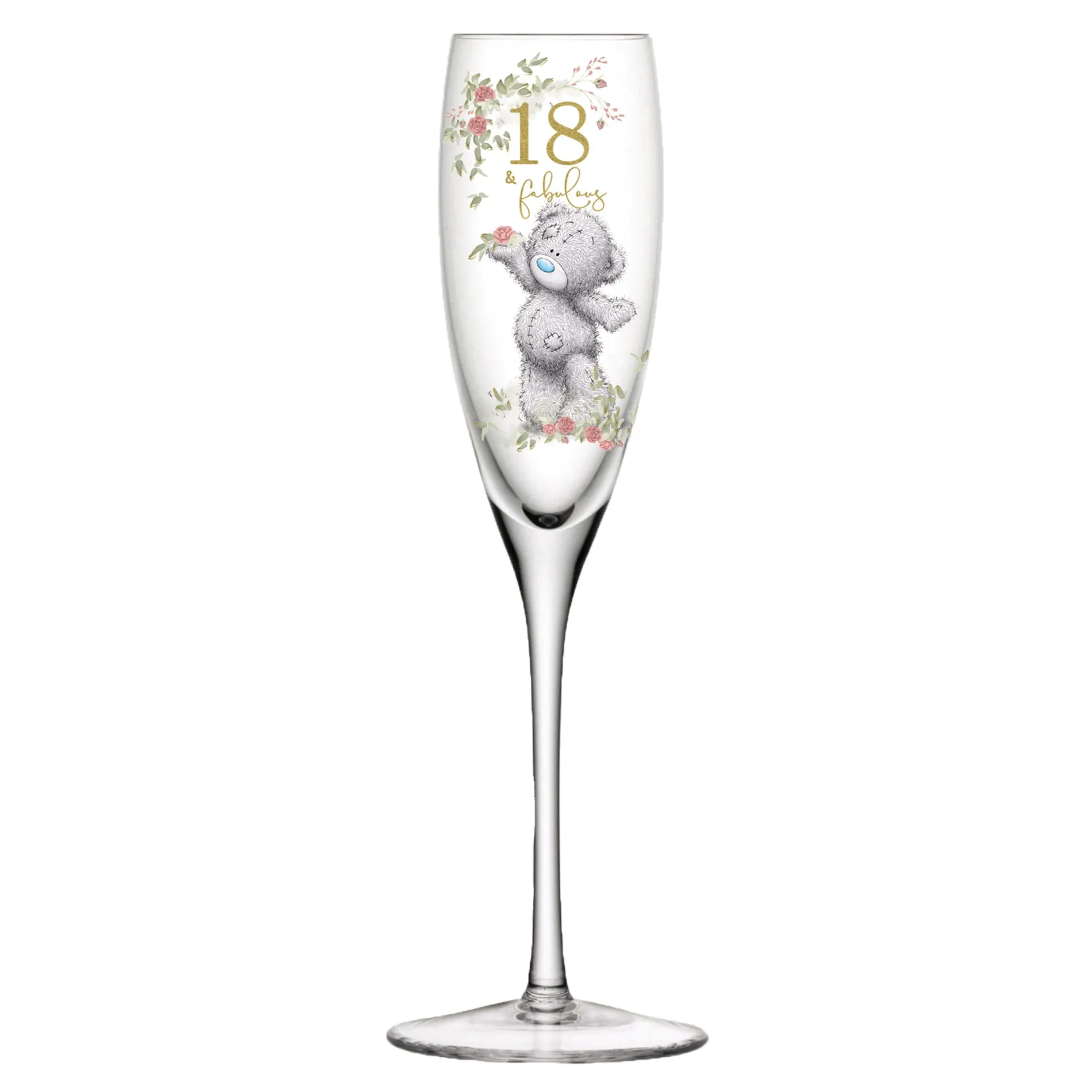 Me to You Tatty Teddy 18th Birthday Gift Set Includes Champagne Glass, Coaster & Keyring In Luxury Gift Box - Signature Collection