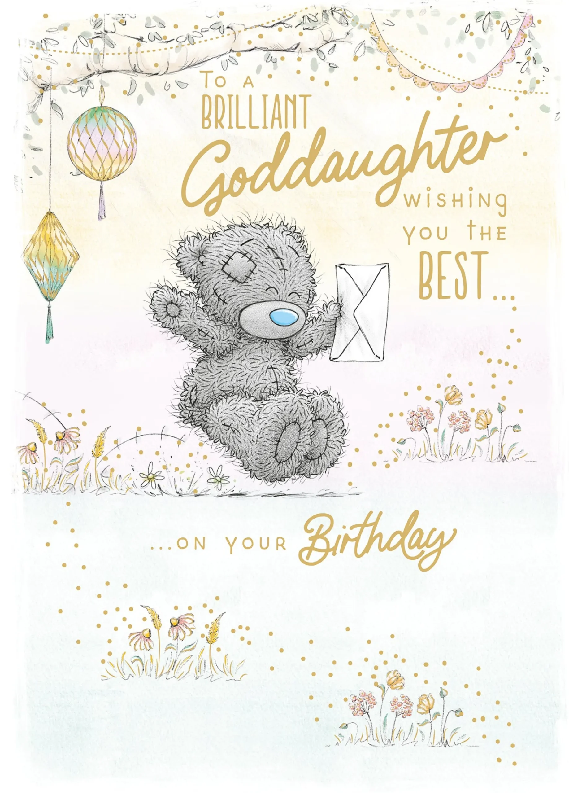 Me to You Tatty Teddy 'To A Brilliant Goddaughter' Cute Greetings Card - Official Collection