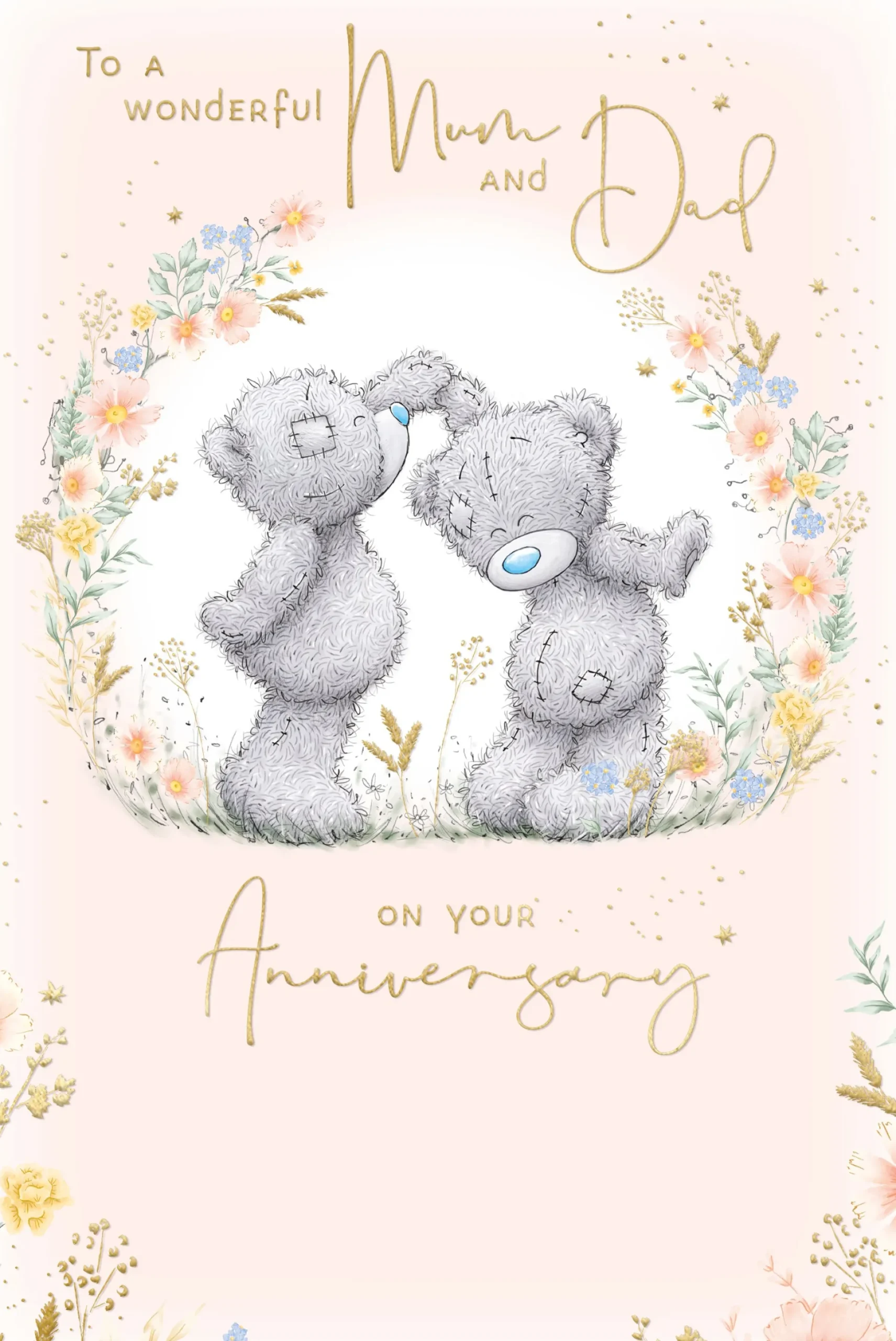 Me to You Tatty Teddy Wedding Anniversary Greeting Card To A Wonderful Mum And Dad, With Insert, 6 x 9 Inches (15 x 22 Cms) -