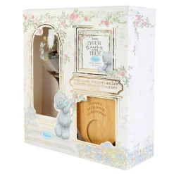 Me to You Tatty Teddy Wine Glass, Wooden Tealight Holder & Secret Message Tealights In Luxury Gift Box