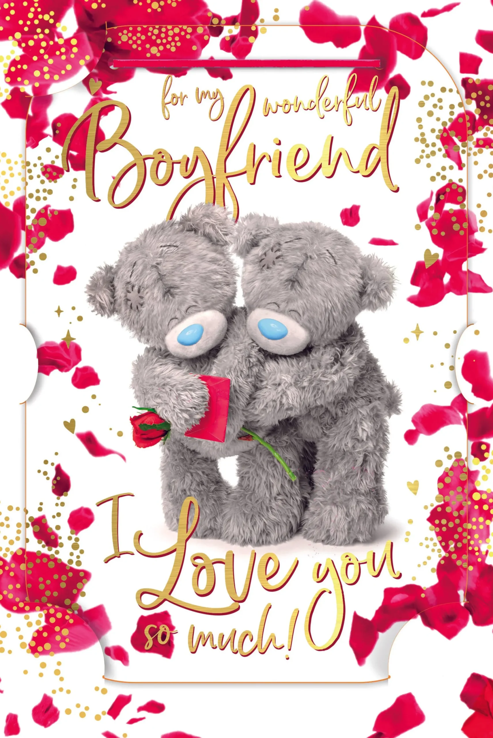 Me to You Tatty Teddy Wonderful Boyfriend 3D Keepsake Birthday Greeting Card 6x6ins - Official Collection