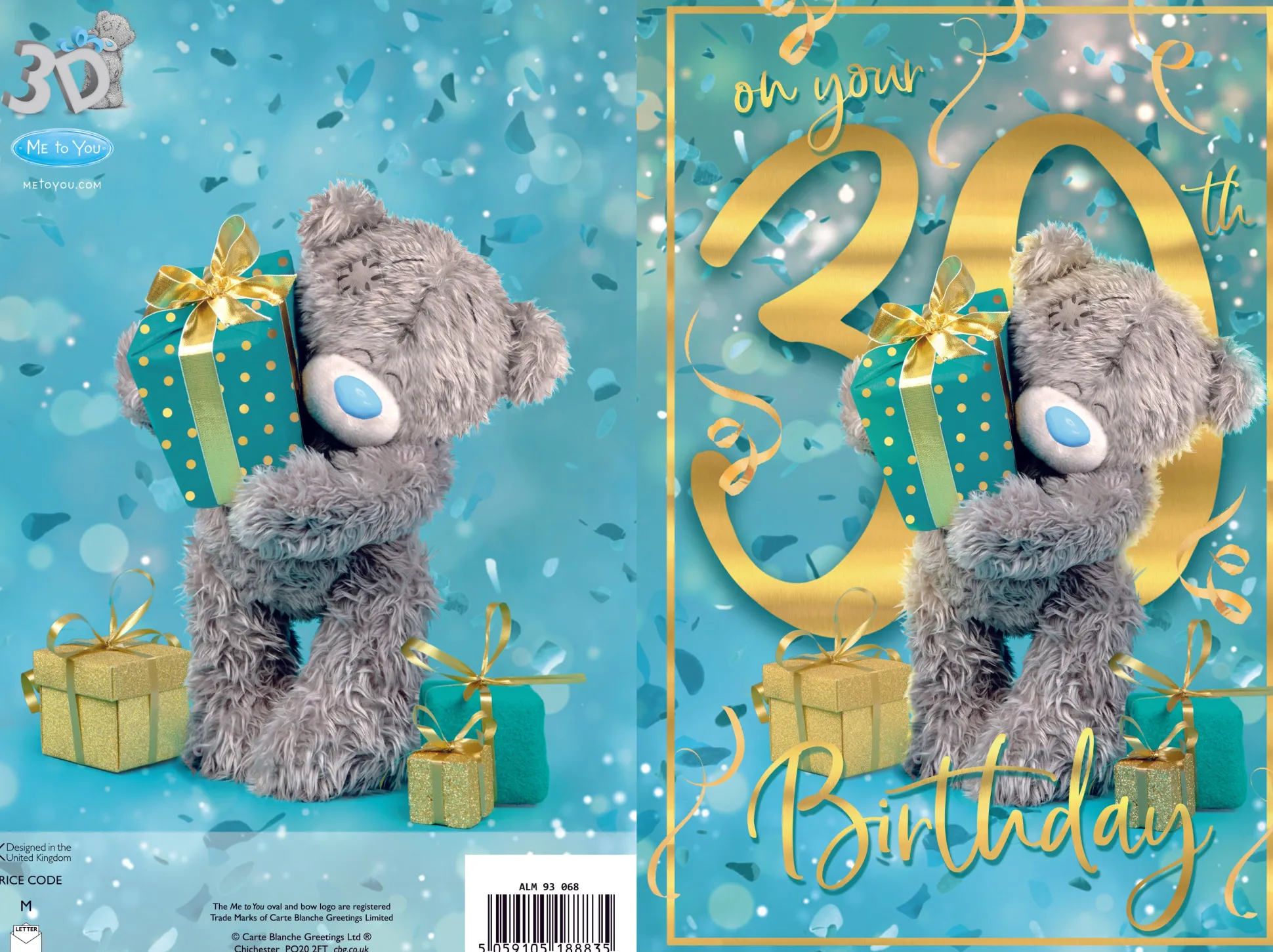 Me to You 30th Bear Holding Gift Greeting Card