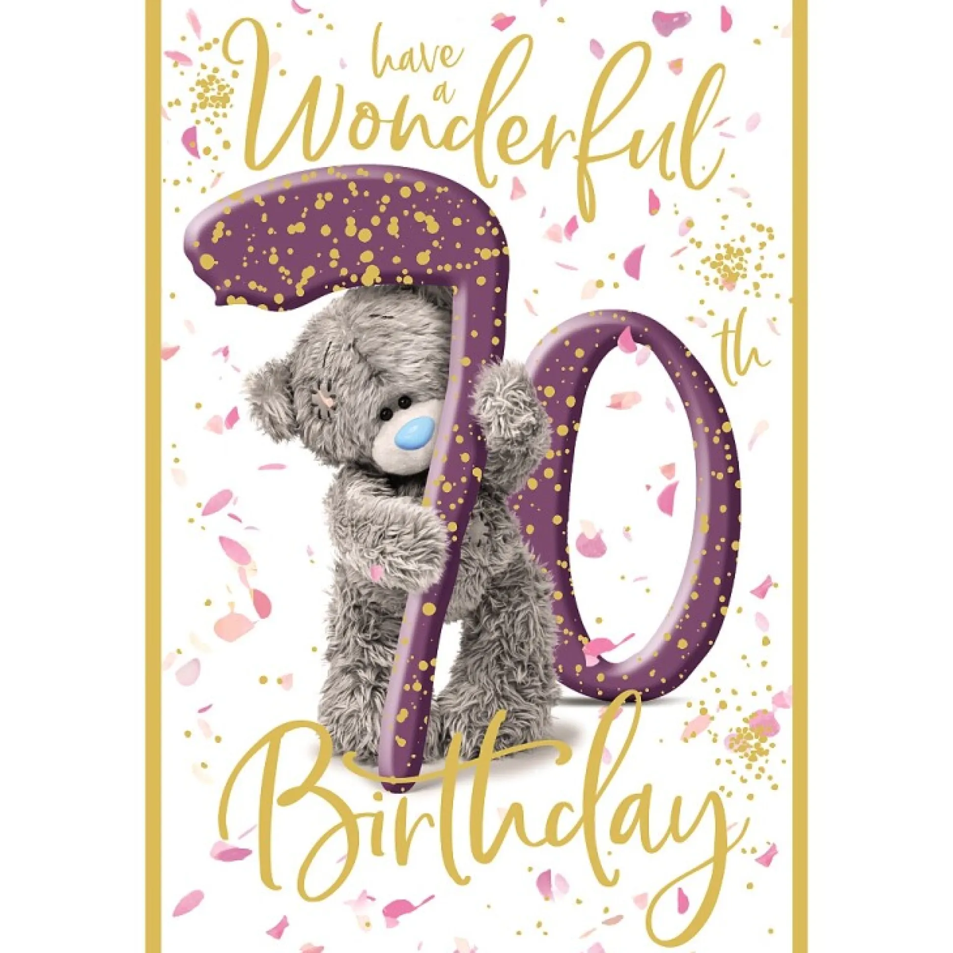 Me to You 70th Birthday Card Tatty Teddy Photo Finish Design