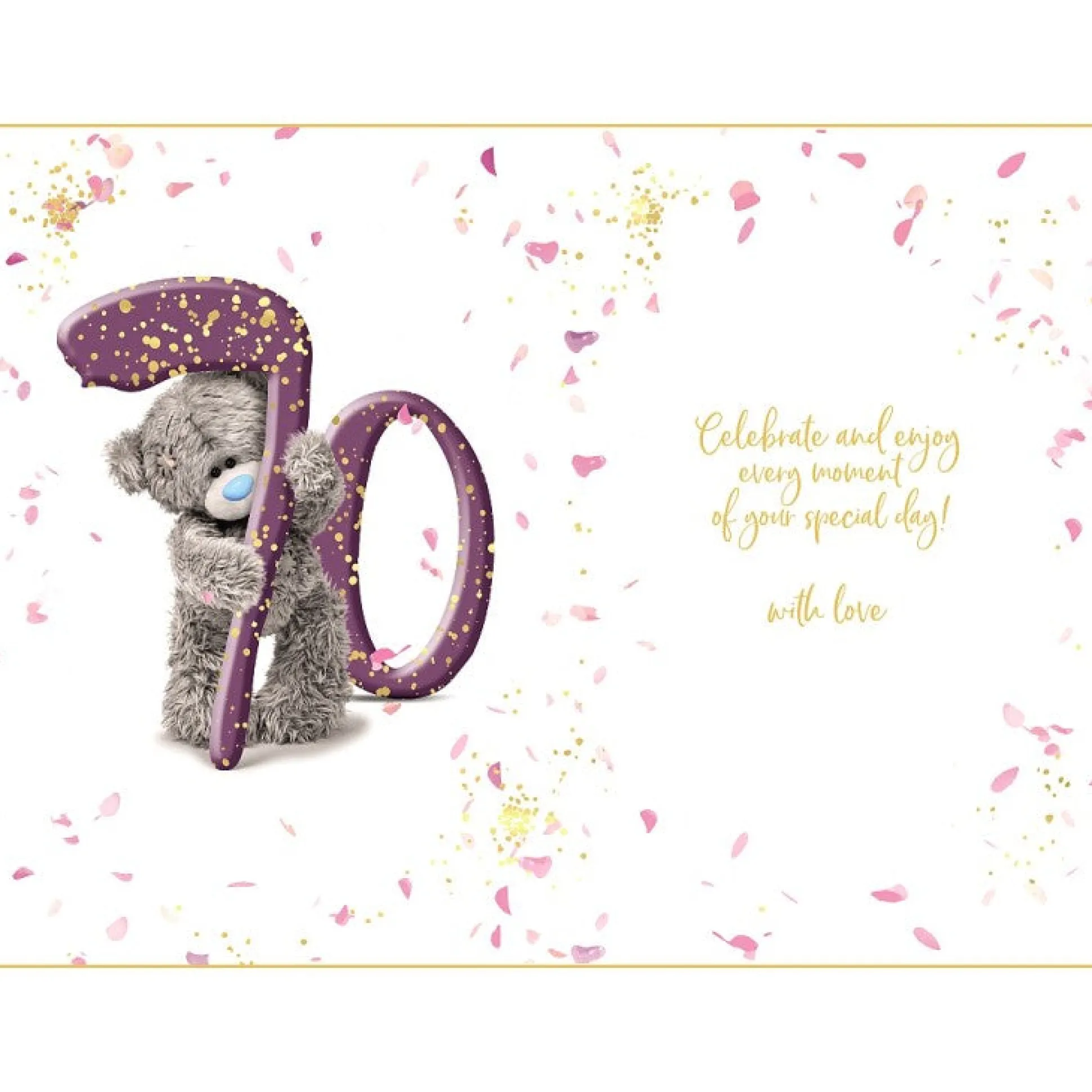 Me to You 70th Birthday Card Tatty Teddy Photo Finish Design