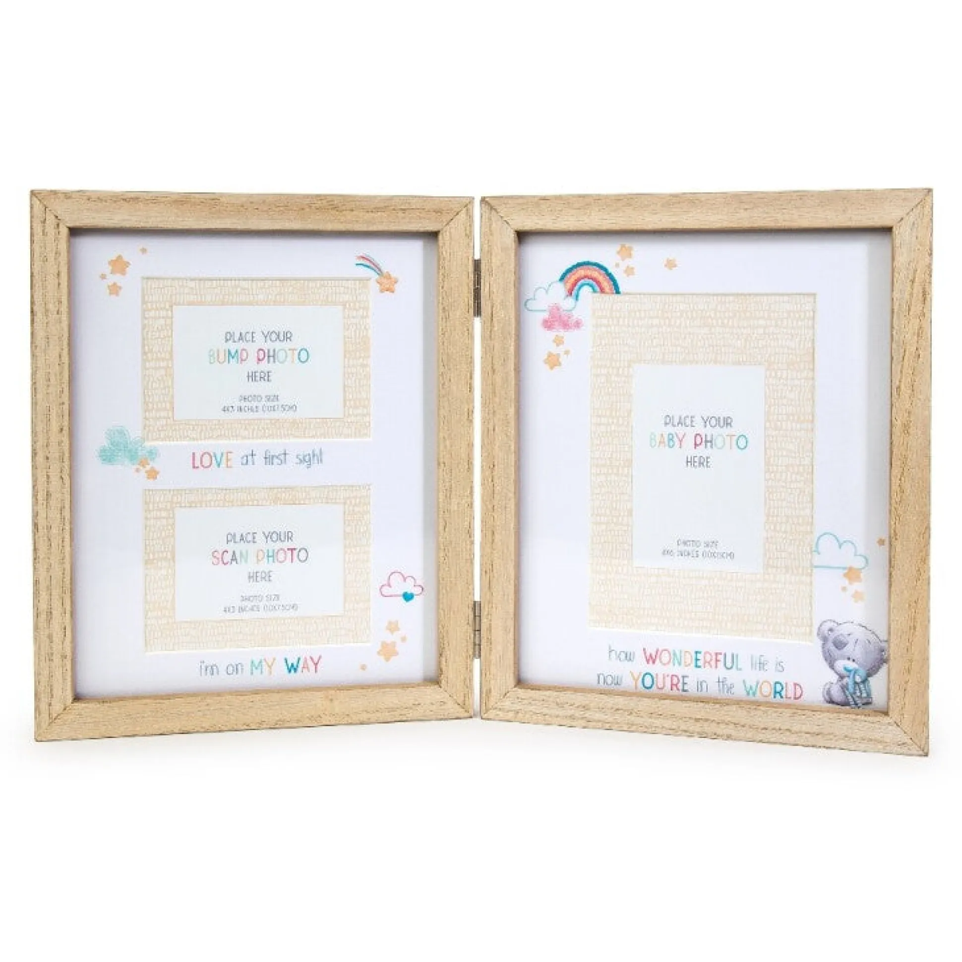 Me to You Tiny Tatty Teddy Bump, Scan & Baby Photo Frame - Triple