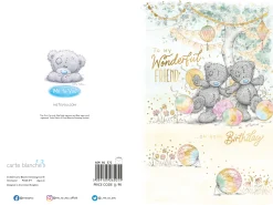 Me to You Wonderful Friend Tatty Teddy Bears With Lanterns Birthday Greeting Card 6x9ins - Official Collection