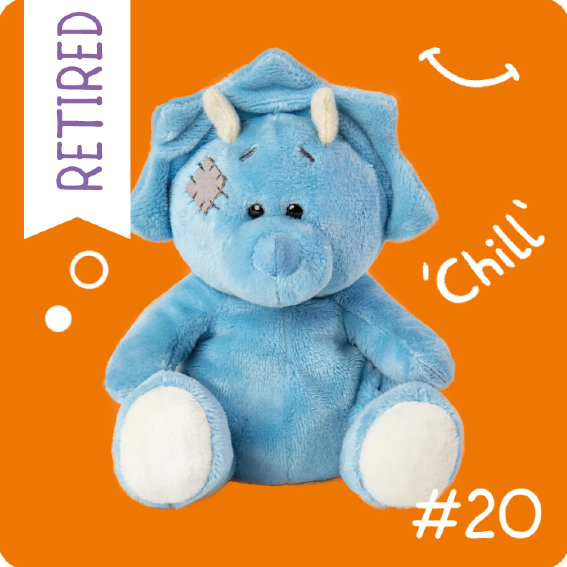 My Blue Nose Friends - Chill the Triceratops Cute Collectable Beanie