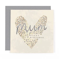 Stunning Foiled Birthday Card For Mum, With Bespoke Dotty Envelope - Anise Greeting Card by Hotchpotch London Size 6 x 6 inches