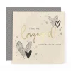Stunning Foiled Engagement Congratulations Greeting Card For Happy Couple, With Bespoke Dotty Envelope - Anise Greeting Card by Hotchpotch London Size 6 x 6 inches